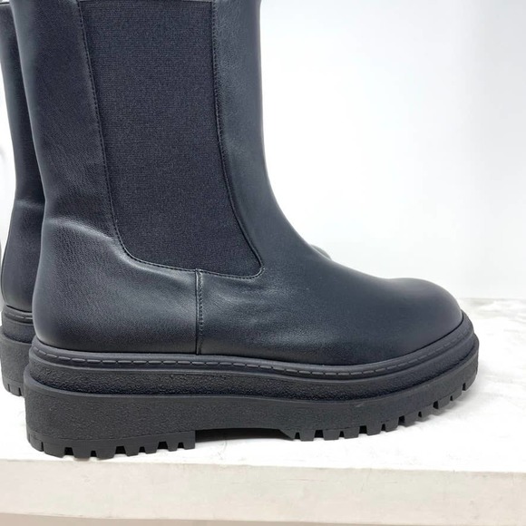 Good American Chelsea Lug Sole Combat Boots In Black Size 14 New - Picture 3 of 9